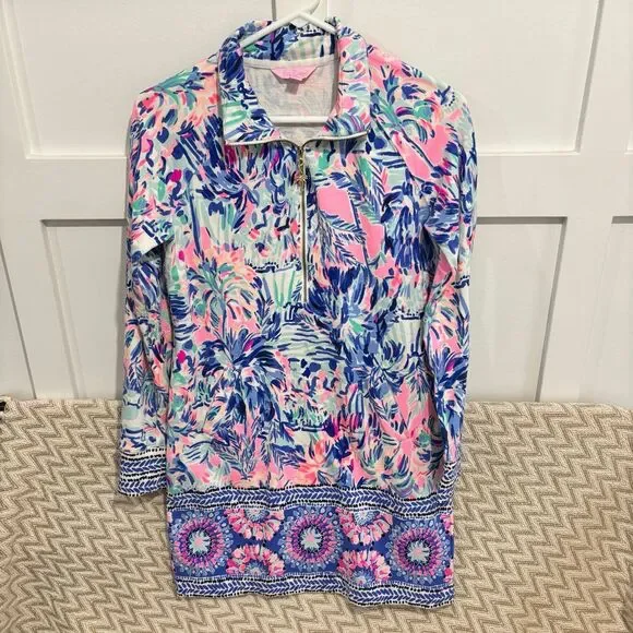 Lilly Pulitzer Women's UPF 50+ Skipper Popover Terry Dress Cabana Cocktail XS - Picture 2 of 7